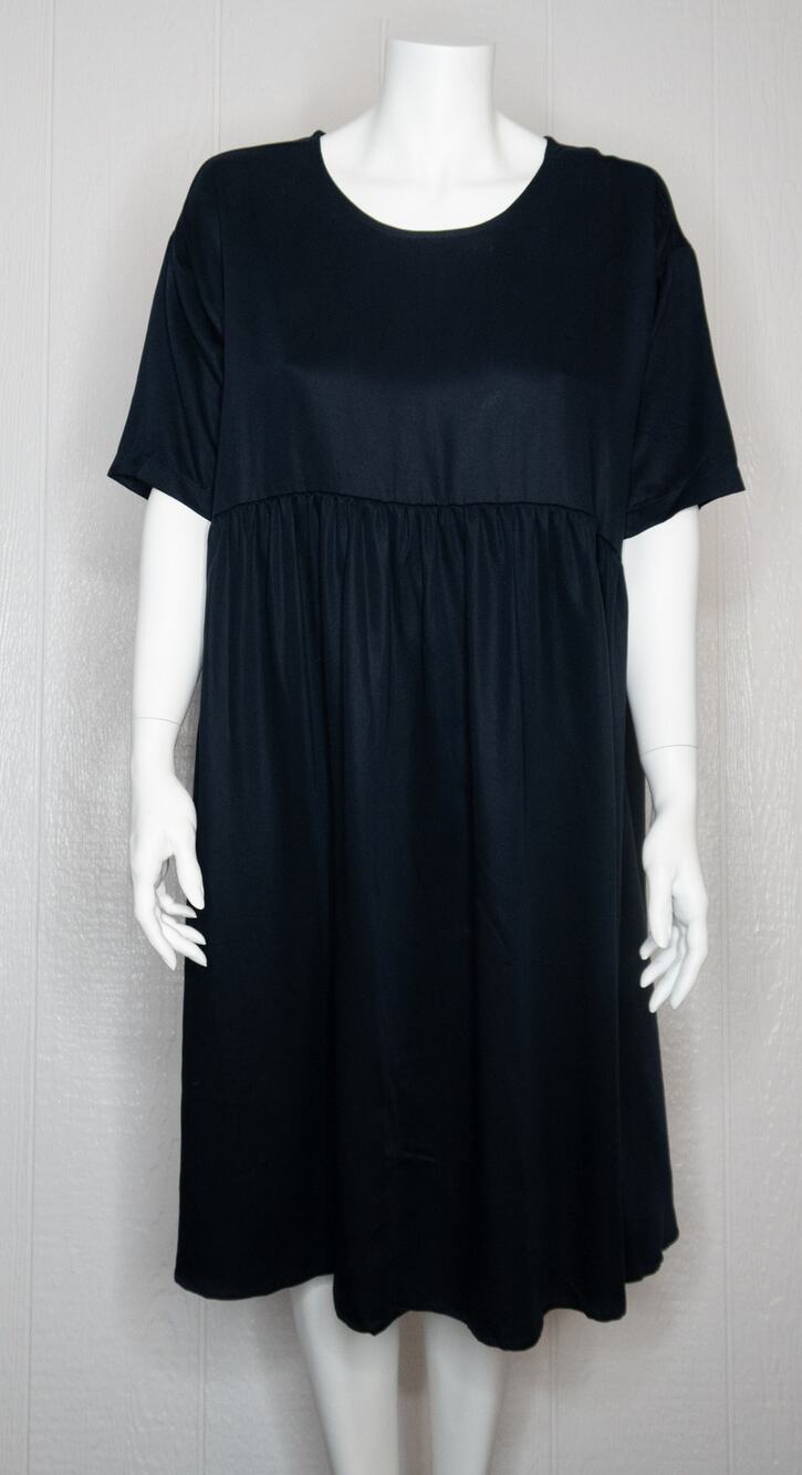 RITA ROW "Venus" Navy Cotton Tiered Oversized Babydoll Dress NWT SMALL